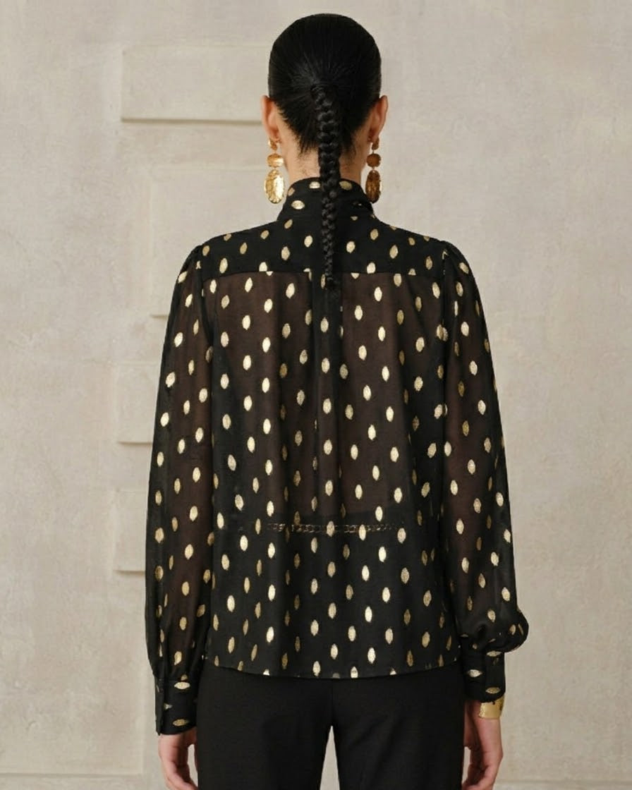 Ruœgy Haut Transparent à Pois Femme