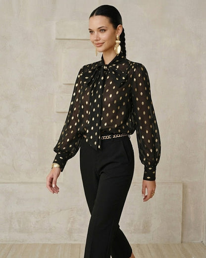 Ruœgy Haut Transparent à Pois Femme
