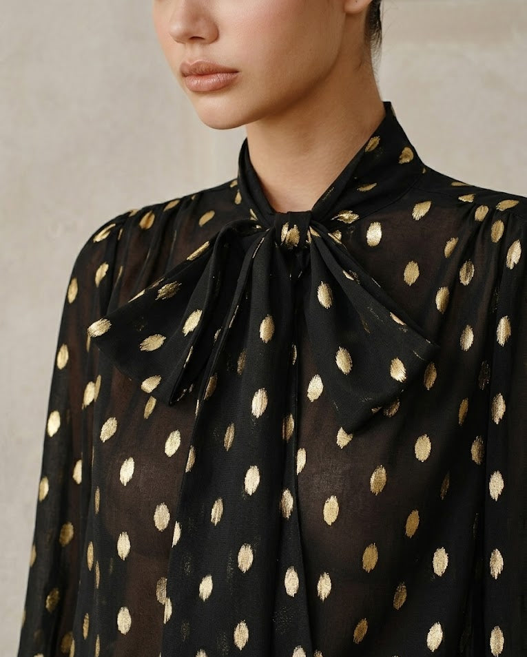 Ruœgy Haut Transparent à Pois Femme